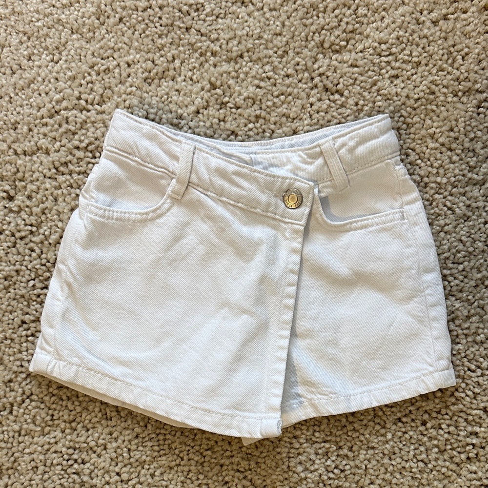 Zara little girls white denim skort